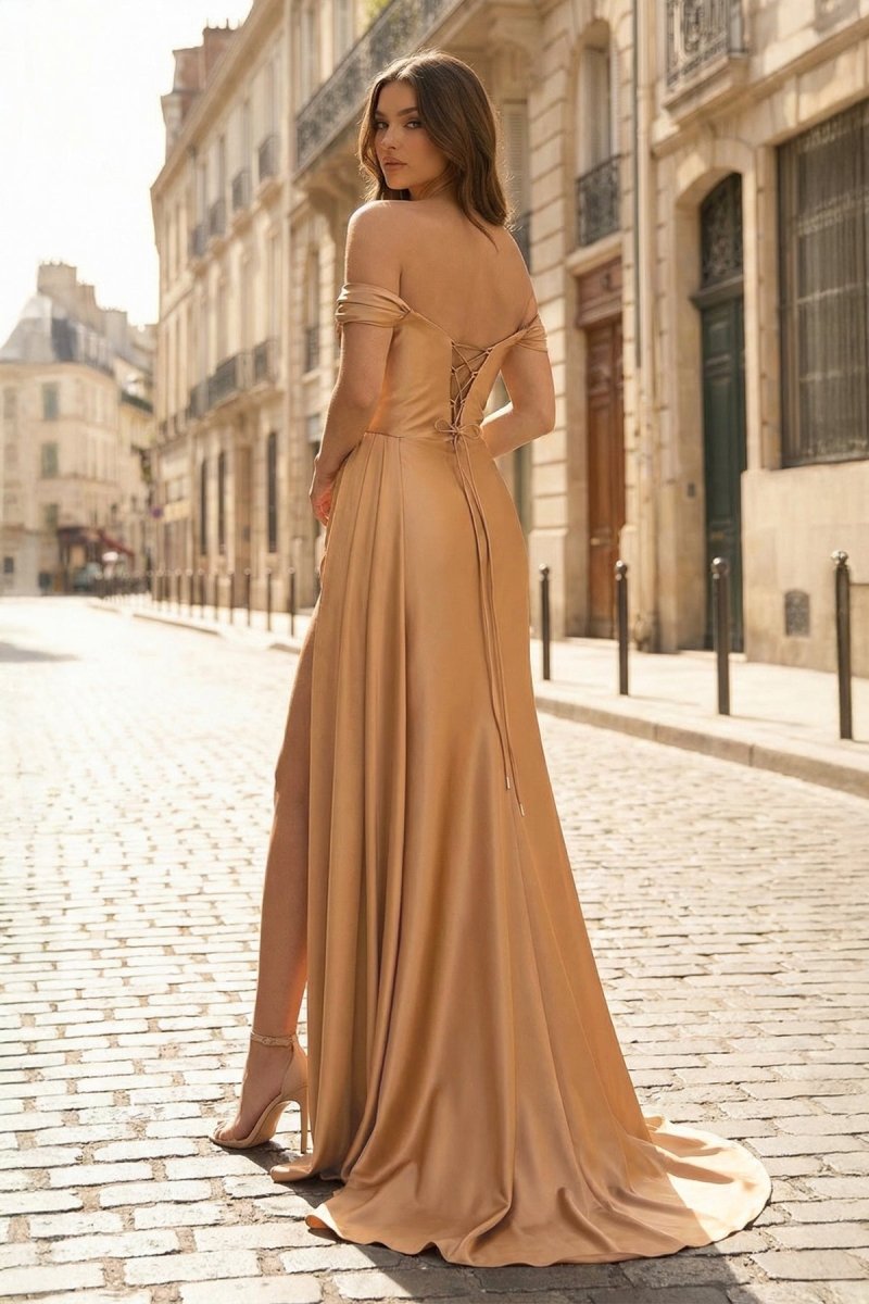 Mermaid Satin Long Prom Dress with Slit